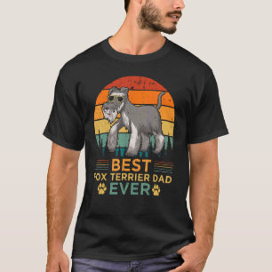 T-shirt Mens Retro Vintage Sunset Best Fox Terrier Papa Gr