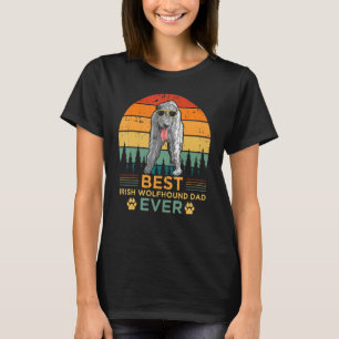 T-shirt Mens Retro Vintage Sunset Best Irish Wolfhound Pap