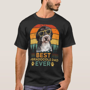 T-shirt Mens Retro Vintage Sunset Best Labradoodle Papa Gr