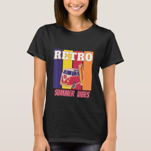 T-shirt Mens Retro Voiture Vibes d'été Hallo Heure d'été