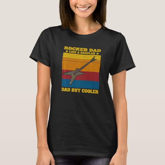 T-shirt Mens Rocker Dad Like A Regular Dad But Cooler (Devant)