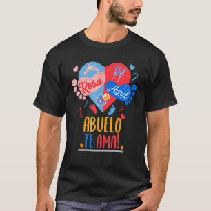T-shirt Mens Rosa Azul Abuelo te Ama Révélation de genre