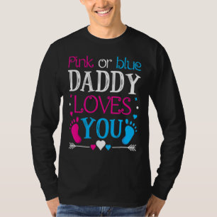 T-shirt Mens Rose Ou Bleu Papa Vous Aime Papa À Être Gen