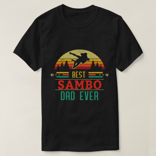 T-shirt Mens Sambo judo Lutte Arts Martiaux Retro sunse (Design devant)
