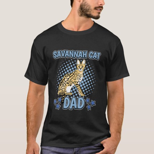 T-shirt Mens Savannah Chat Papa papa Fête des pères Savann (Devant)