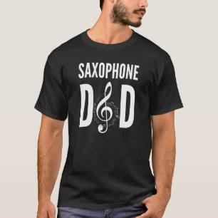 T-shirt Mens Saxophone Papa Musique Treble Clef Da du musi