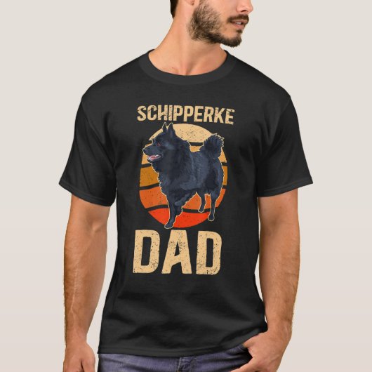 T-shirt Mens Schipperke Papa Schipperkes Propriétaire Chie (Devant)