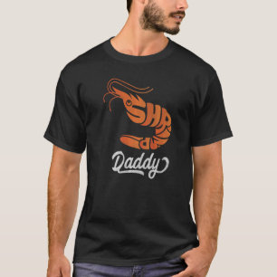 T-shirt Mens Shrimp Daddy Retro Vintage Orange Shrimp Aqua