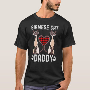 T-shirt Mens Siamese Chat Papa Pâté Coeur Kitten Papa Chat