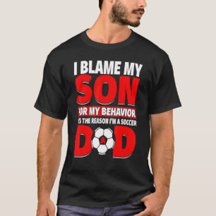 T-shirt Mens Soccer Papa Avec Son Fils Qui Joue Il La Rais