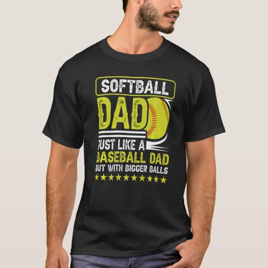 T-shirt Mens Softball Papa Comme Un Père De Baseball Mais (Devant)