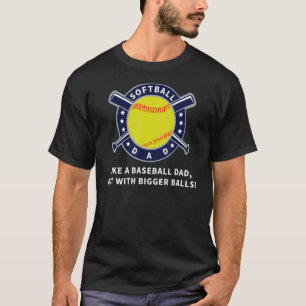 T-shirt Mens Softball Papa Comme Un Père De Baseball Mais