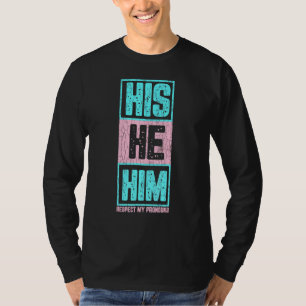 T-shirt Mens Son Il Respecte Mes Pronounouns Amusants Lgbt