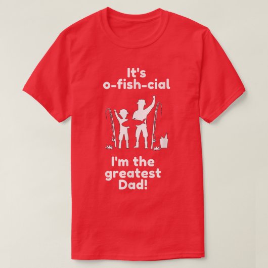 T-shirt Mens Son plus grand père, pêchant un poisson (Design devant)