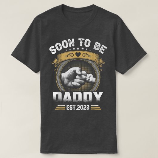 T-shirt Mens Soon To Be Daddy Est (Design devant)