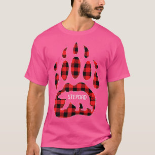 T-shirt Mens Stepdad Bear Rouge Plaid Buffalo Stepdad Matc