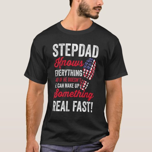 T-shirt Mens Stepdad Peu Importe La Vie Dure Obtient Ameri (Devant)