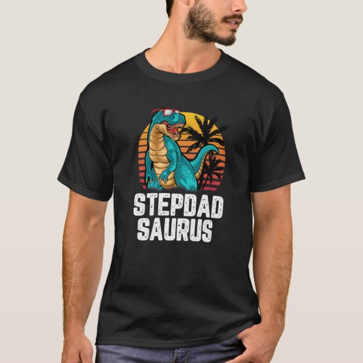 T-shirt Mens Stepdad Saurus Dinosaur Funny Stepdadsaurus R (Devant)