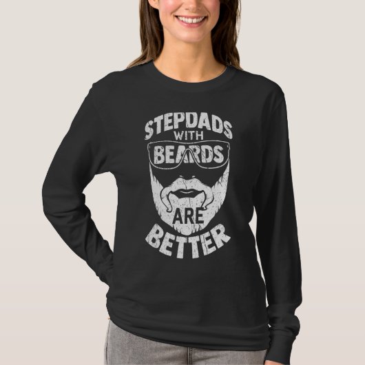 T-shirt Mens Stepdads With Beards Are Better Distress Funn (Devant)