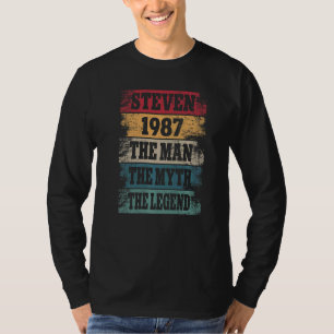 T-shirt Mens Steven 1987 35 ans 35e anniversaire Décoratio