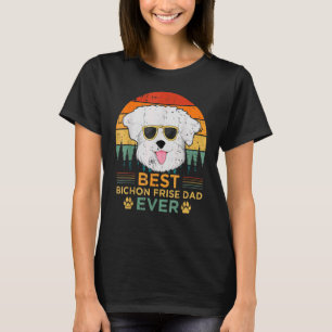 T-shirt Mens Style Retro Best Bichon Frise Papa Ever Père