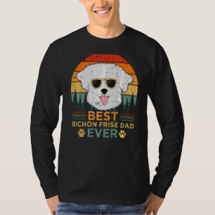 T-shirt Mens Style Retro Best Bichon Frise Papa Ever Père