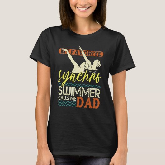 T-shirt Mens Synchronized Swimming Dad Favorite Synchro Sw (Devant)