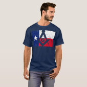 T-shirt Mens Texas Masonic Carré Compass Freemason (Devant entier)