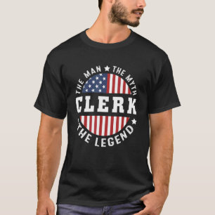 T-shirt Mens The Man The Myth Et La Légende Clerk Usa Fla