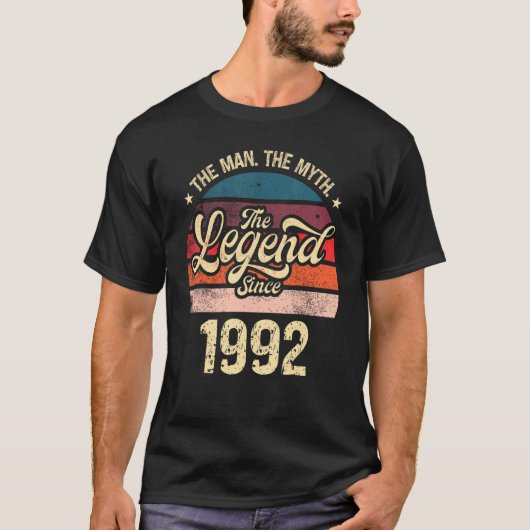 T-shirt Mens The Man The Myth The Legend Depuis 1992 Birth (Devant)