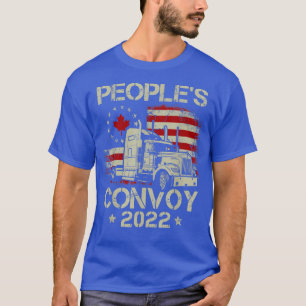 T-shirt Mens The Peoples Convoy 2022 USA America Truckers