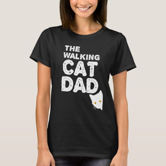 T-shirt Mens The Walking Chat Papa - Best Catdad Prend Son (Devant)