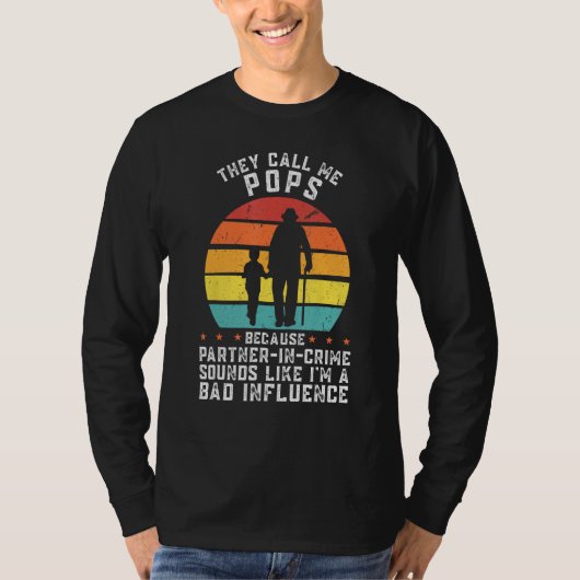 T-shirt Mens they call me pops because partner grandad (Devant)