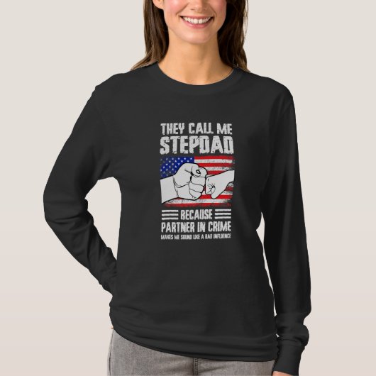 T-shirt Mens they call me stepdad because partner in crime (Devant)