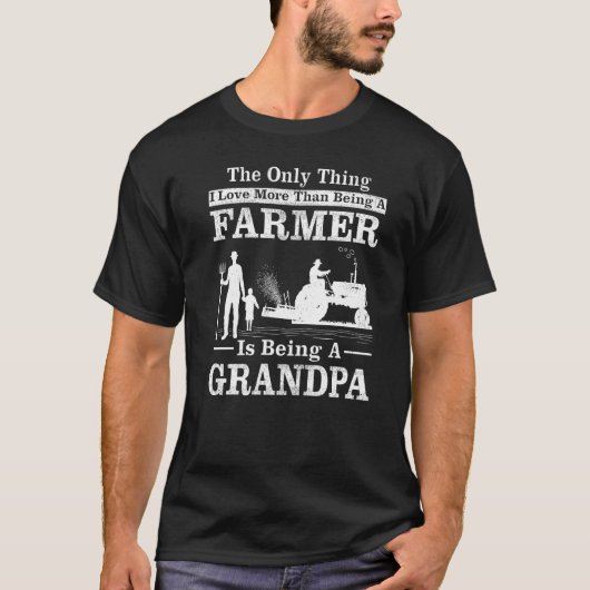 T-shirt Mens Tractor Farmer Style Rétro Farmer Grandpa Fa (Devant)