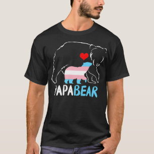 T-shirt Mens Trans Papa Bear Proud Papa Rainbow Transgende
