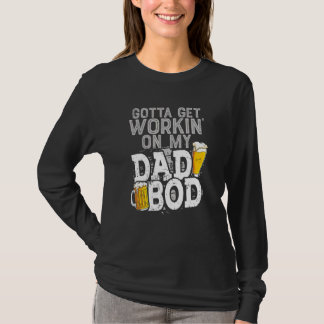 T-shirt Mens Travailler Sur Papa Bod Beer Papa plaisante P