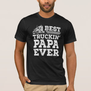 T-shirt Mens Trucker Papa Retro Style Best Truckin Papa F