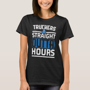T-shirt Mens Truckers Droit En Dehors Heures Truck Driver