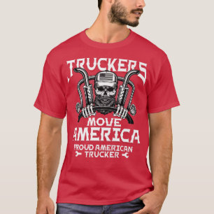 T-shirt Mens Truckers Move America Truck Driver Trucker Di