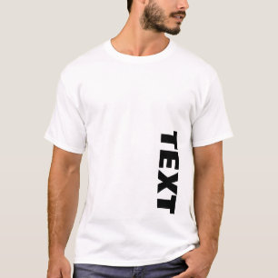 T-shirt Mens Two Side Print Big Bold Font Text White