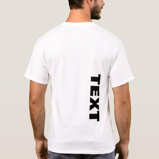 T-shirt Mens Two Side Print Big Bold Font Text White (Dos)