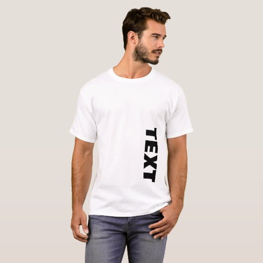 T-shirt Mens Two Side Print Big Bold Font Text White (Devant entier)