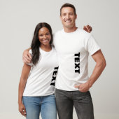 T-shirt Mens Two Side Print Big Bold Font Text White (Unisexe)