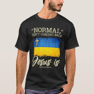 T-shirt Mens Ukrainien Drapeau National Sous Dieu Jésus Uk