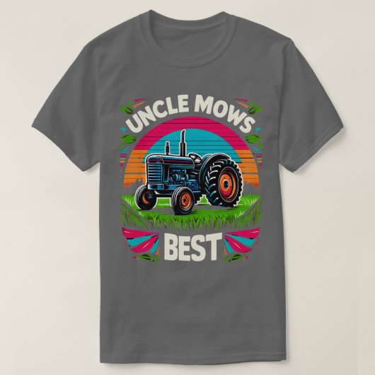T-shirt Mens Uncle Mows Meilleure pelouse e Papa Mwing Onc (Design devant)