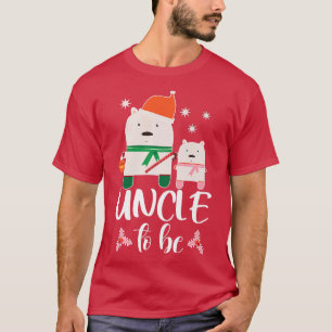 T-shirt Mens Uncle To Be Polar Bear Christmas Baby Shower 