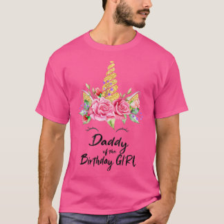 T-shirt Mens unicorn daddy of the birthday girl matching p