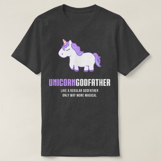 T-shirt Mens Unicorn Parrain, Drôle mignon cadeau magique (Design devant)