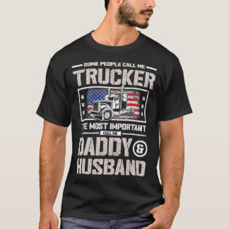 T-shirt Mens US Flag Trucker Daddy or Trucker Husband Truc